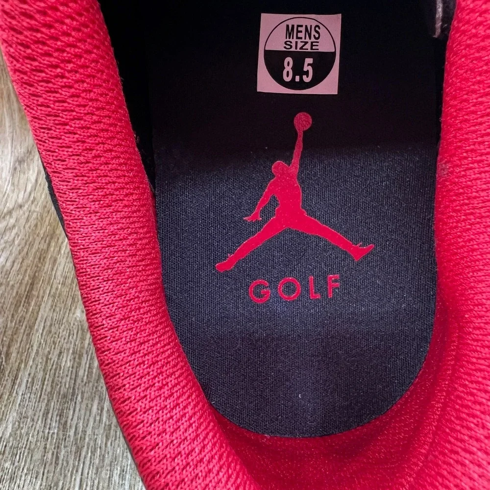 Nike Air Jordan ADG 5 Golf Shoes Men's Size 8.5 Black Fire Red FQ6642-001